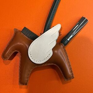 Brown Horse-Shaped Pegasus Bag Charm with White Wing